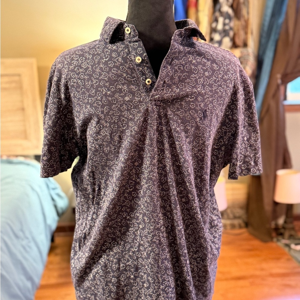 Ralph Lauren Navy Paisley Polo Shirt